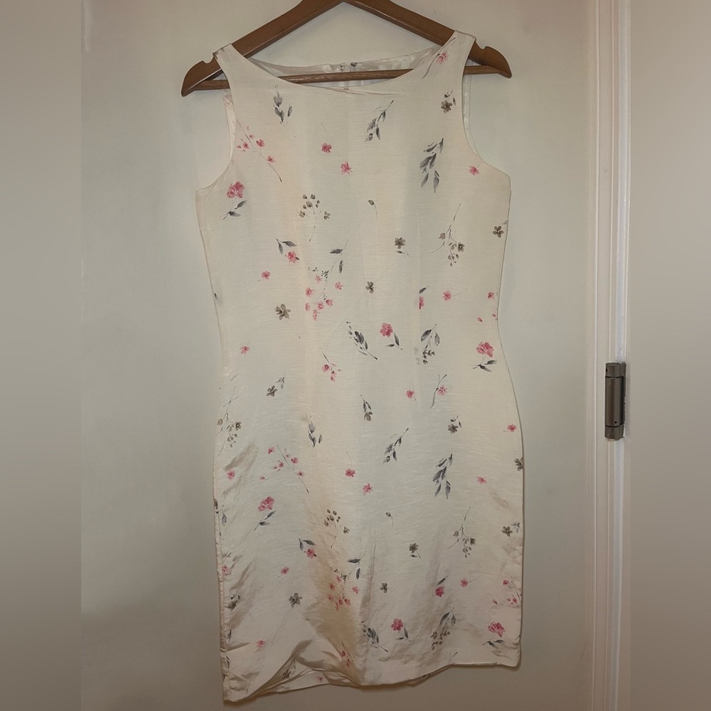 Casual Corner Cream Sheath Midi Dress